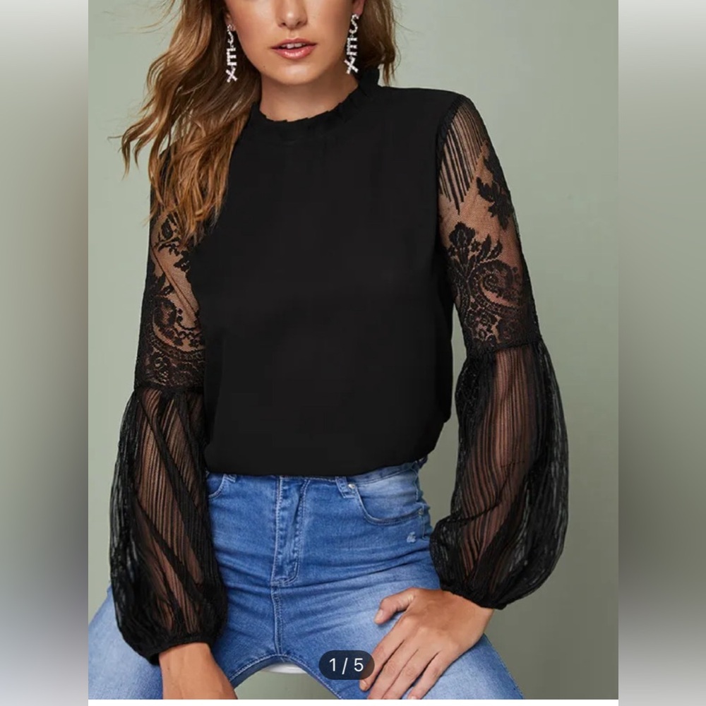 Lace Detail Sleeve Shirt